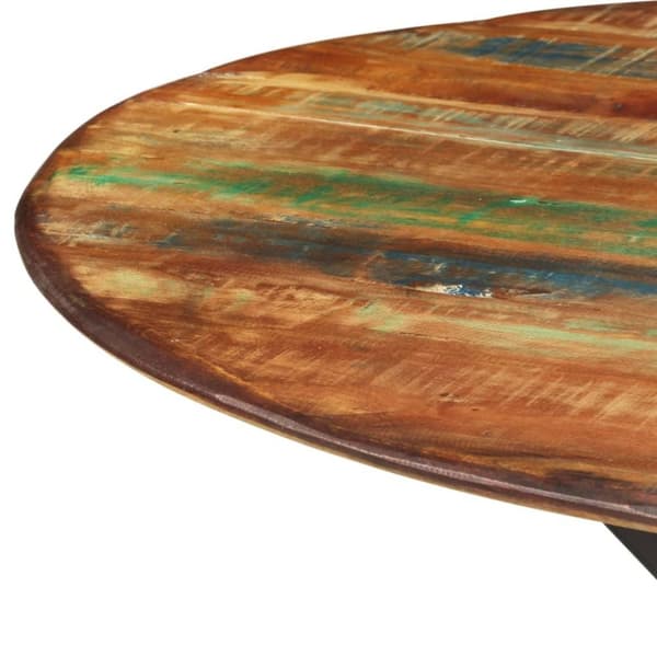 vidaXL spisebord Ø110x78 cm massivt genbrugstræ og stål