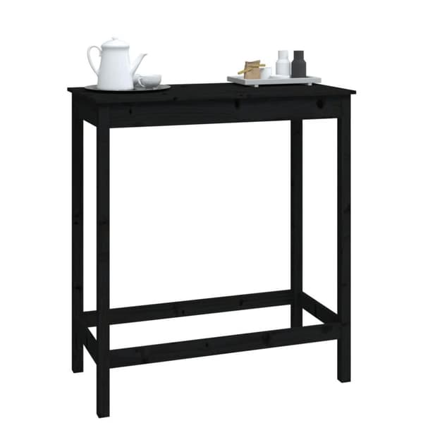 vidaXL barbord 100x50x110 cm massivt fyrretræ sort