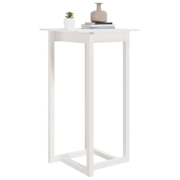 vidaXL Baaripöytä valkoinen 60x60x110 cm täysi mänty