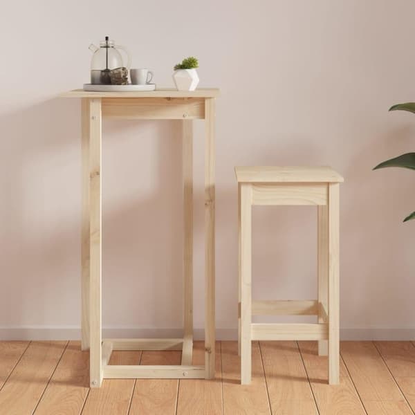 vidaXL Barbord 60x60x110 cm heltre furu