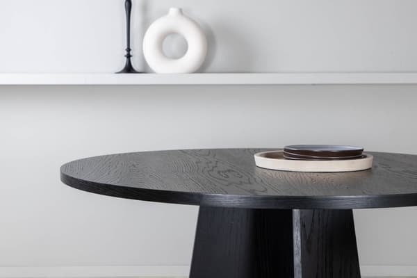 Bootcut spisebord Ø110cm svart.