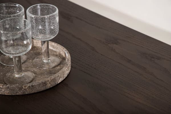 Stone spisebord 100x220cm svart, brun.
