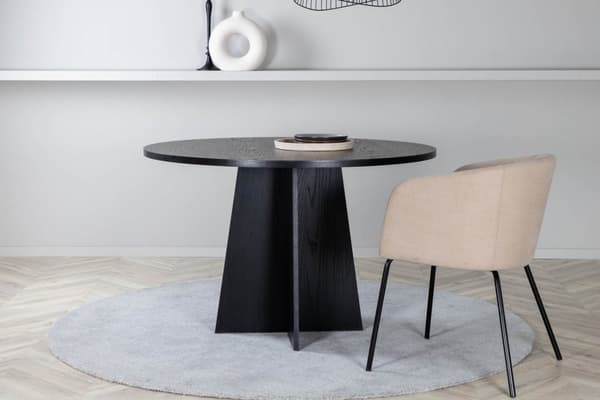 Bootcut spisebord Ø110cm sort.