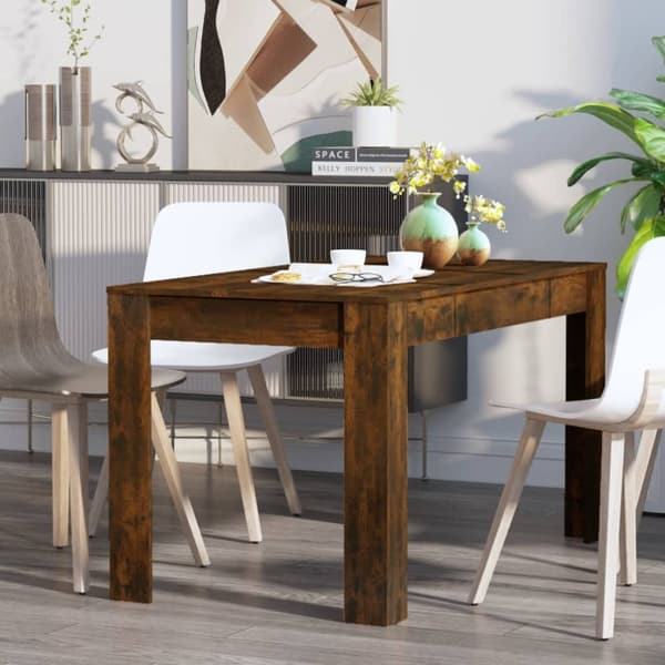 vidaXL Spisebord røkt eik 140x74,5x76 cm konstruert tre