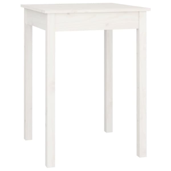 vidaXL spisebord 55x55x75 cm massivt fyrretræ hvid