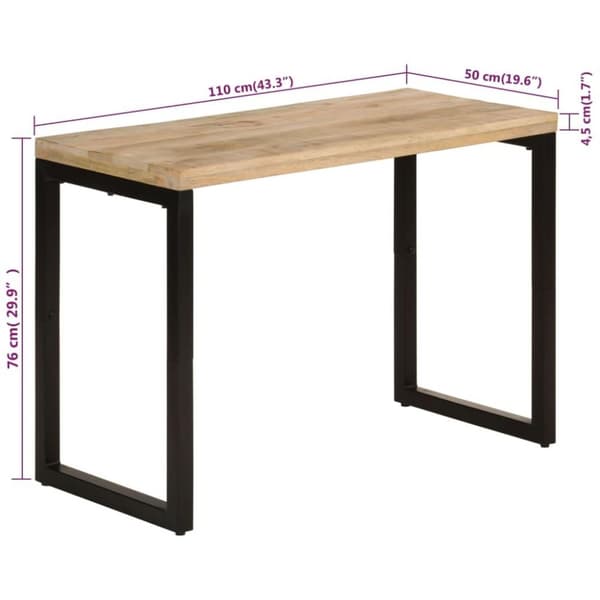 vidaXL spisebord 110x50x76 cm massivt mangotræ