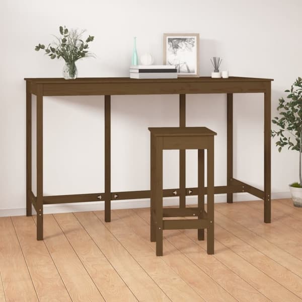 vidaXL barbord 180x80x110 cm massivt fyrretræ gyldenbrun