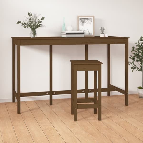 vidaXL barbord 180x80x110 cm massivt fyrretræ gyldenbrun