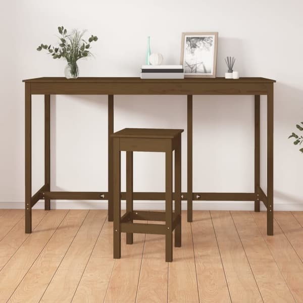 vidaXL barbord 180x80x110 cm massivt fyrretræ gyldenbrun