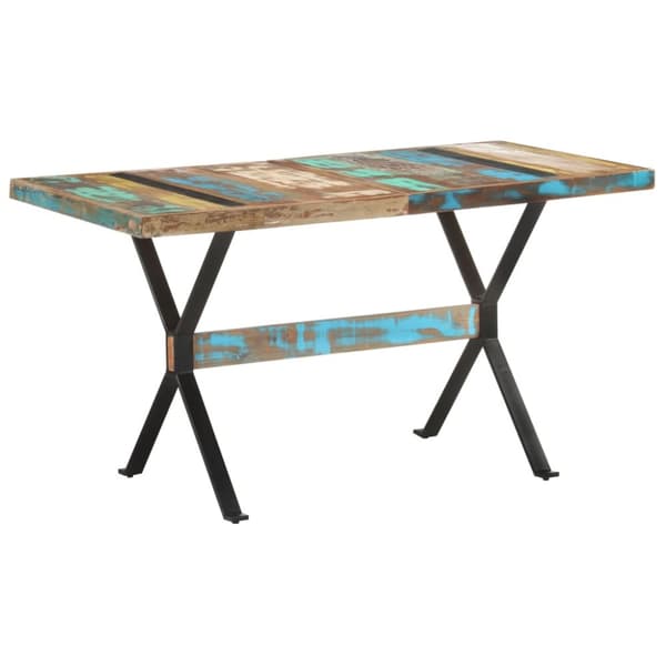 vidaXL spisebord 140x70x76 cm massivt genbrugstræ