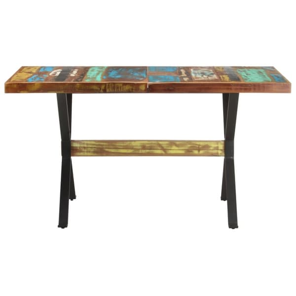 vidaXL spisebord 140x70x76 cm massivt genbrugstræ