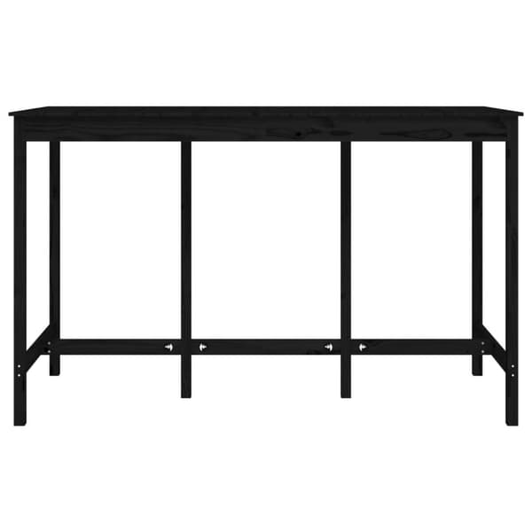vidaXL barbord 180x80x110 cm massivt fyrretræ sort