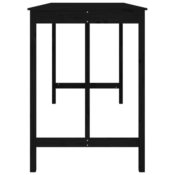 vidaXL barbord 180x80x110 cm massivt fyrretræ sort