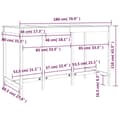Miniatyrbillede 9 af 10: vidaXL barbord 180x80x110 cm massivt fyrretræ sort