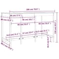 Miniatyrbillede 10 af 10: vidaXL barbord 180x80x110 cm massivt fyrretræ sort