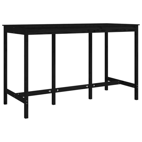 vidaXL barbord 180x80x110 cm massivt fyrretræ sort