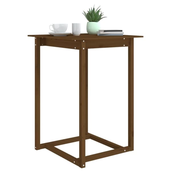 vidaXL Barbord honningbrun 80x80x110 cm heltre furu