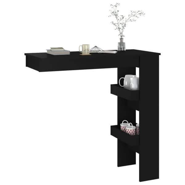 vidaXL Barbord väggmonterat svart 102x45x103,5 cm konstruerat trä