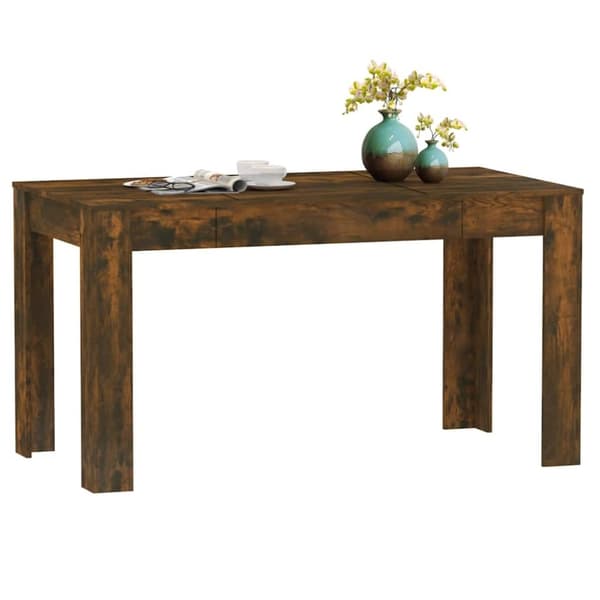 vidaXL spisebord 140x74,5x76 cm konstrueret træ røget egetræsfarve