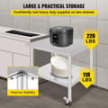 Miniatyrbild 4 av 10: 30x12 tum 150kg kapacitet Köksförberedningsbord i rostfritt stål med 4 hjul, justerbar hylla, stabil struktur, lätt att installera/flytta