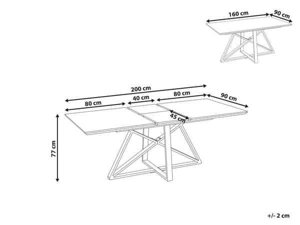 Spisebord Marmoreffekt MDF Guld Metalben 160/200 x 90 cm Udtrækkelig Top Rektangulært Moderne Design