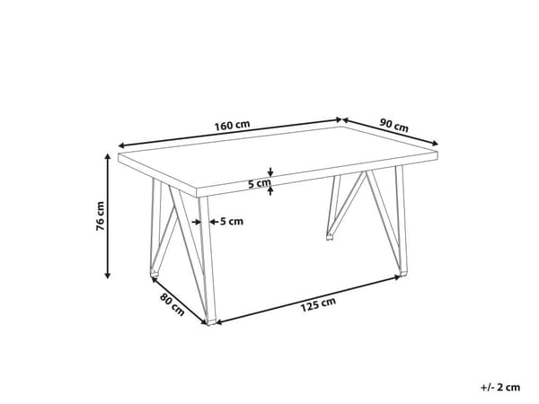 Ruokapöytä valkoinen 160 x 76 x 90 cm MDF metalli muovi marmorikuvio 6 hengen suorakulmainen moderni