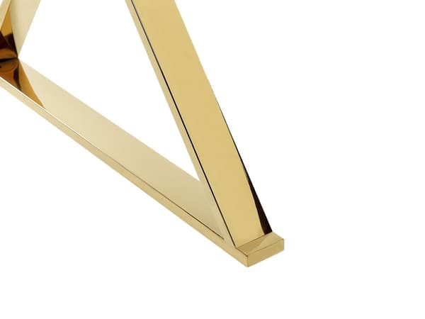 Spisebord Guld Marmor Hærdet Glas Metal 120 x 70 cm 4 Personers Rektangulær Spisestuebord Glasplade Design Krydsben Bord med Guldben
