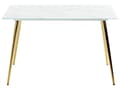 Miniatyrbild 4 av 7: Matbord Marmorfinish och Guld Härdat Glas och Rostfritt Stål Blank finish 120 x 70 cm Rektangulärt Glam Design Kök Matsal