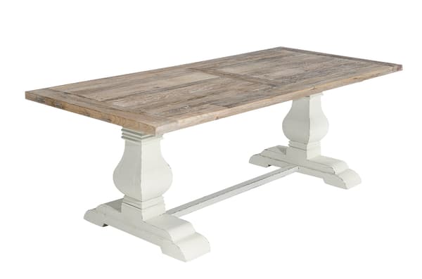 Spisebord Severus 220x100x78 hvid antik hvid 100x260x78 antik hvid Tr� Tr�
