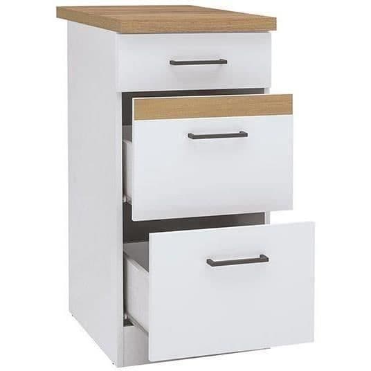 Junona Kitchen Low Furniture 40 cm - 3 lådor + bänkskiva - Brilliant White