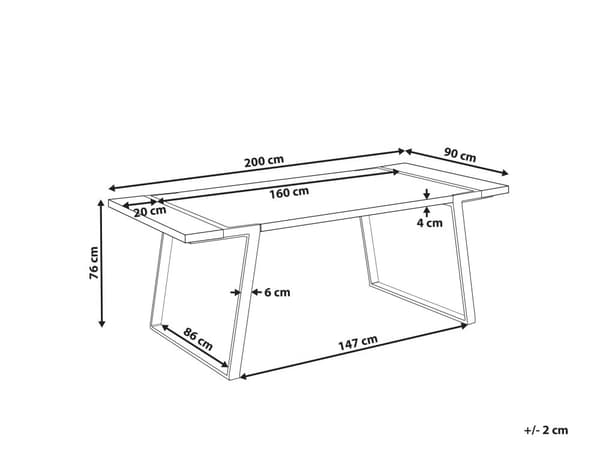 Matbord Marmoreffekt MDF 90 x 200 cm Bordsskiva Metall Guldben 6-sits Rektangulär Glamour