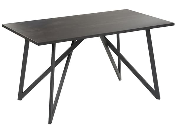 Ruokapöytä musta 140 x 76 x 80 cm MDF rauta neljälle suorakulmainen moderni industriaalinen