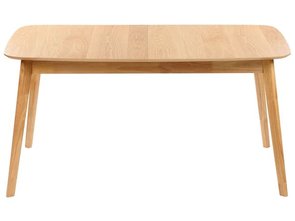 Spisebord i lyst tre 150/190 x 90 cm med uttrekksplate treben skandinavisk minimalistisk stil