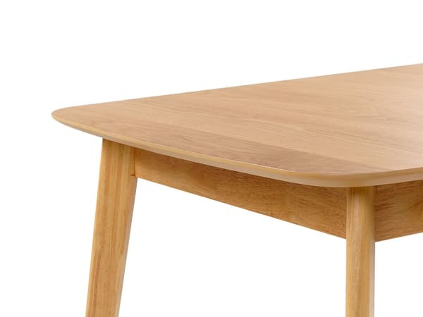 Spisebord i lyst tre 150/190 x 90 cm med uttrekksplate treben skandinavisk minimalistisk stil
