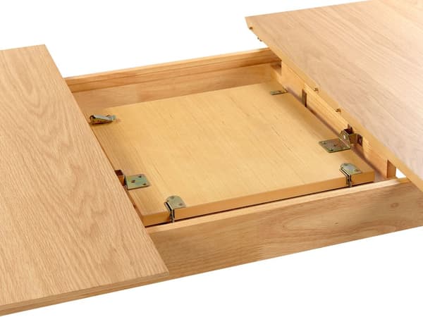 Spisebord i lyst tre 150/190 x 90 cm med uttrekksplate treben skandinavisk minimalistisk stil