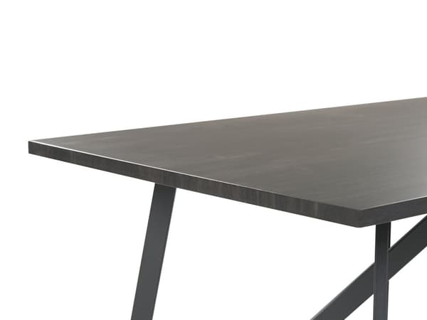 Spisebord Svart MDF 140 x 180 cm Bordplate Metallben 4 sitteplasser Rektangulær Industriell