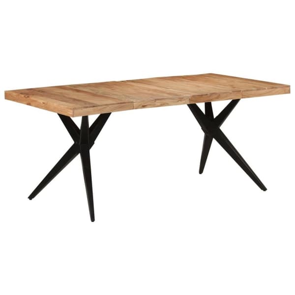 vidaXL Matbord svart 180x90x77 cm massivt akaciaträ