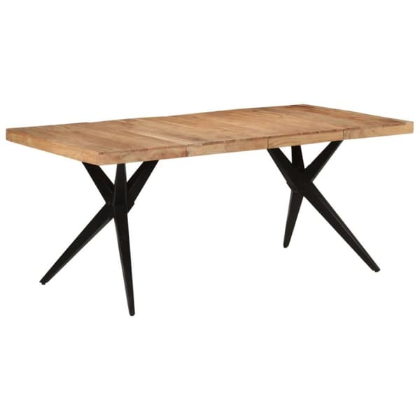 vidaXL Matbord svart 180x90x77 cm massivt akaciaträ