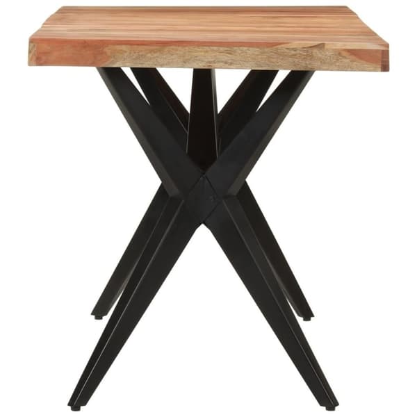 vidaXL spisebord 140x70x76 cm massivt akacietræ sort