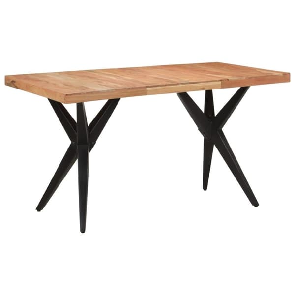 vidaXL spisebord 140x70x76 cm massivt akacietræ sort