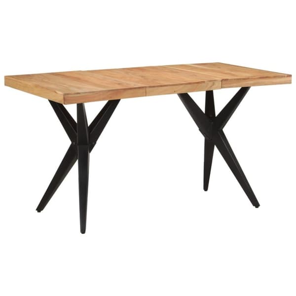 vidaXL spisebord 140x70x76 cm massivt akacietræ sort