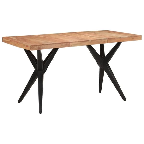 vidaXL spisebord 140x70x76 cm massivt akacietræ sort