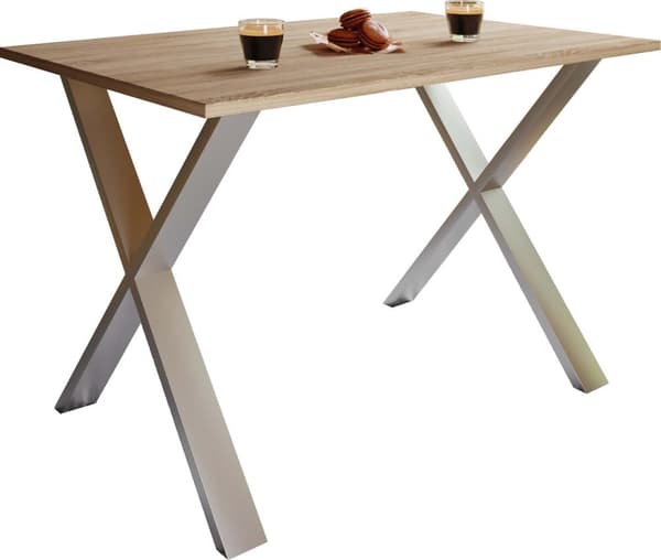 XonaX matbord 140x50cm ek dekor, silverfärgad.