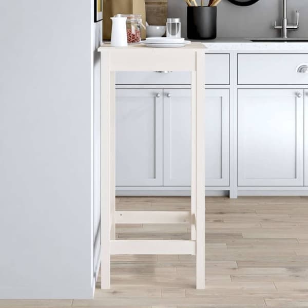 vidaXL barbord 50x50x110 cm massivt fyrretræ hvid