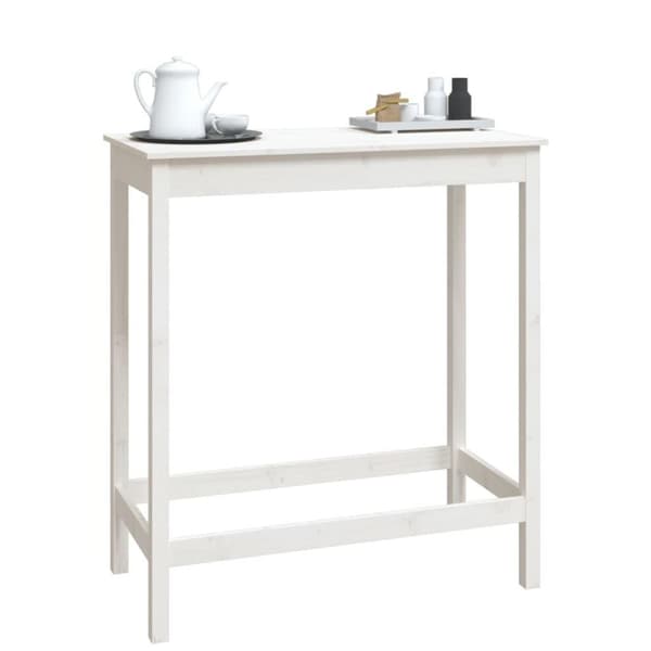 vidaXL Barbord hvit 100x50x110 cm heltre furu
