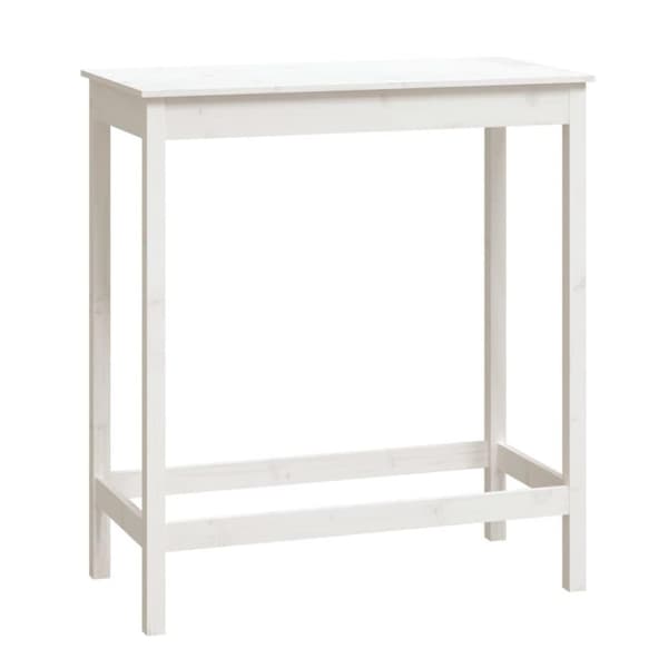 vidaXL Barbord hvit 100x50x110 cm heltre furu