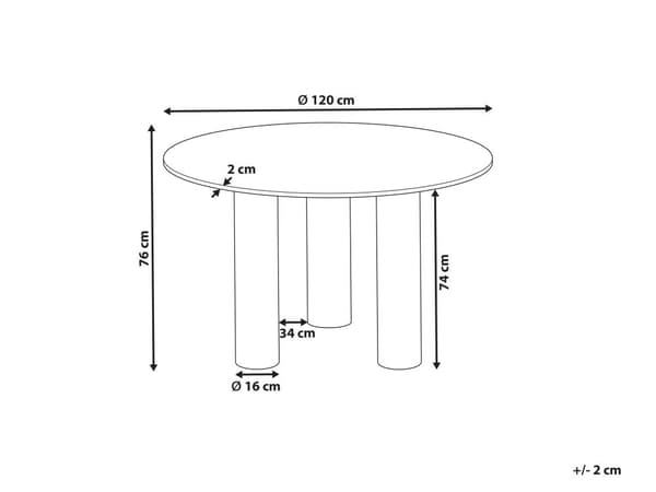 Matbord Ljust trä MDF Bordsskiva Ben i gummiträ ⌀ 120 cm Modern Rustik stil