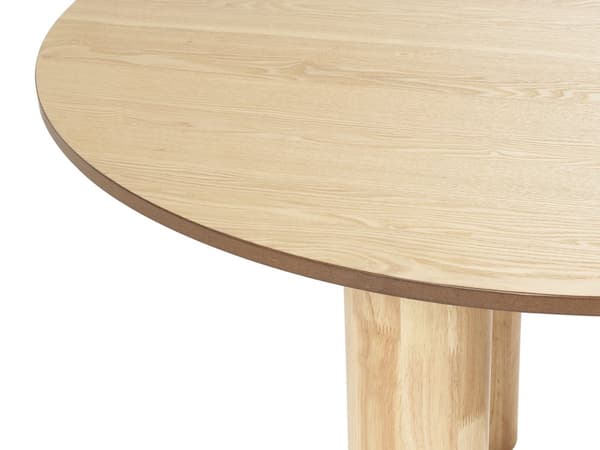 Matbord Ljust trä MDF Bordsskiva Ben i gummiträ ⌀ 120 cm Modern Rustik stil