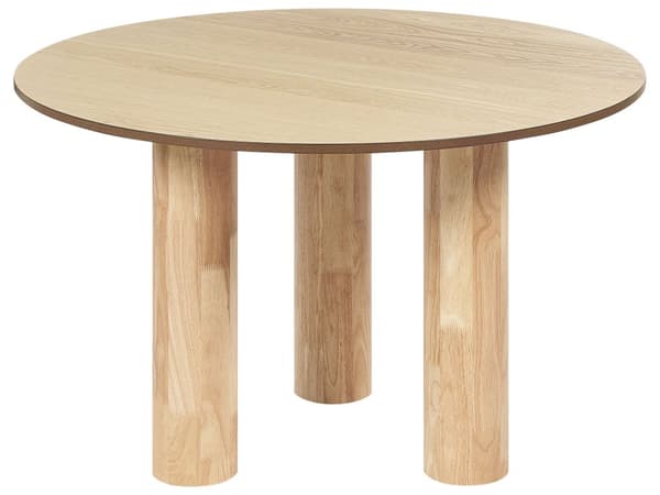 Matbord Ljust trä MDF Bordsskiva Ben i gummiträ ⌀ 120 cm Modern Rustik stil