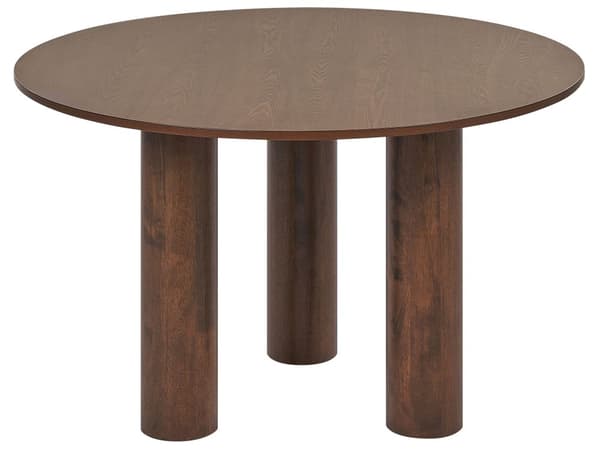 Matbord Mörkt trä MDF Bordsskiva Ben i gummiträ ⌀ 120 cm Modern Rustik stil